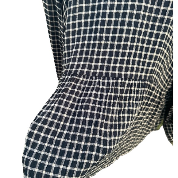 Madewell empire top long sleeve X2 size black and brown pattern preowned - Picture 3 of 5